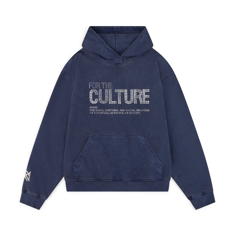 Y2K Retro Style Hoodie 2025 Fashion Street Casual Pullover Jacket with Letter Hot Stamping Design Blue