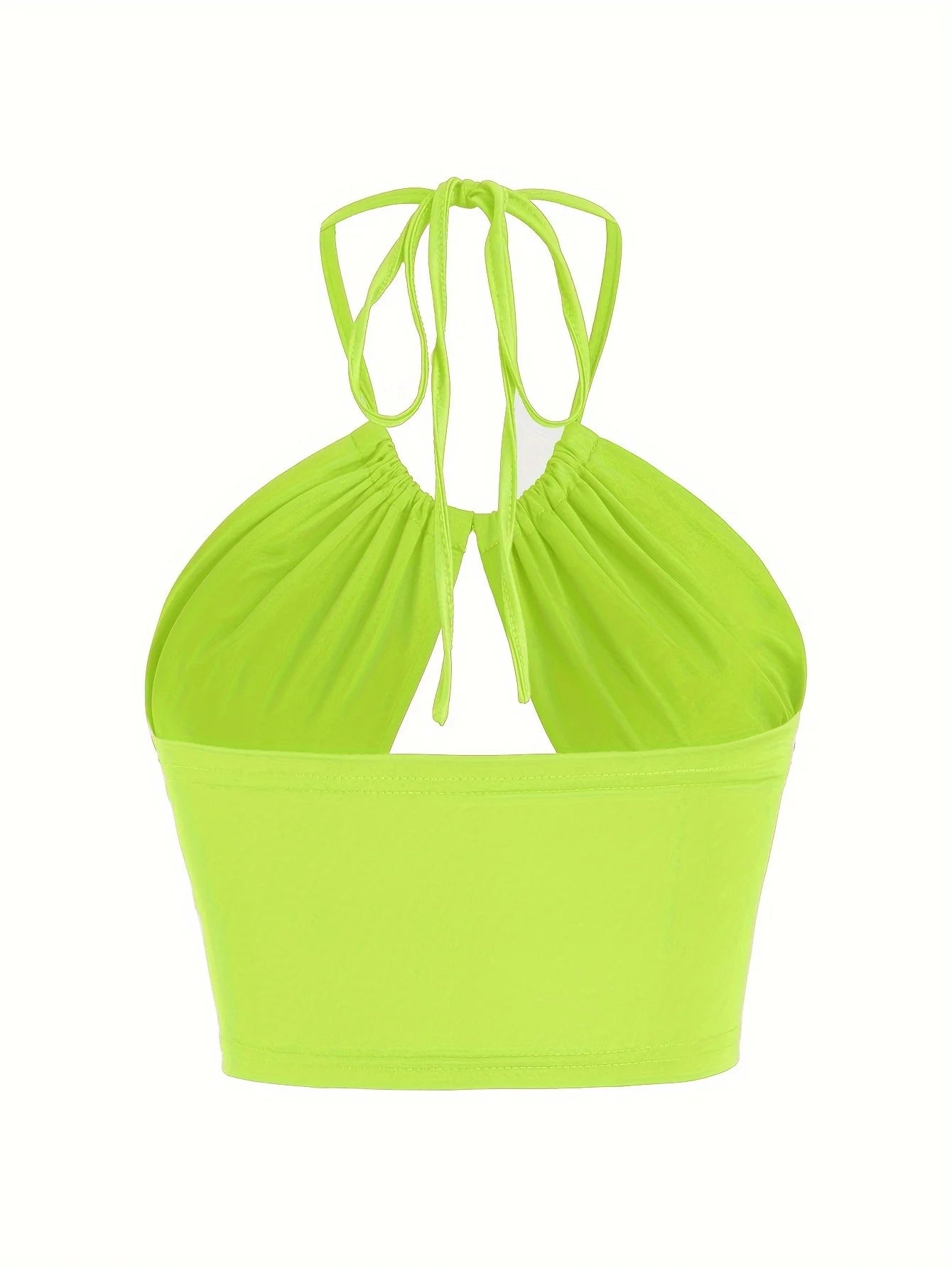 Europe and the United States solid color hanging neck small tube top hollowed out umbilical slim hot girl suspender vest