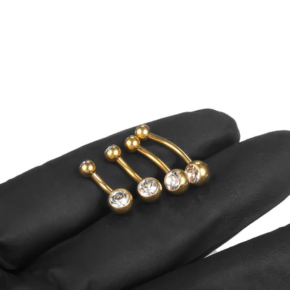 10pcs/lot Titanium CZ Crystal Belly Button Ring Navel Bar Piercing 6/8/10/12mm Belly Nombril Piercing Sexy Jewelry for Women 14G Badiee Stylez