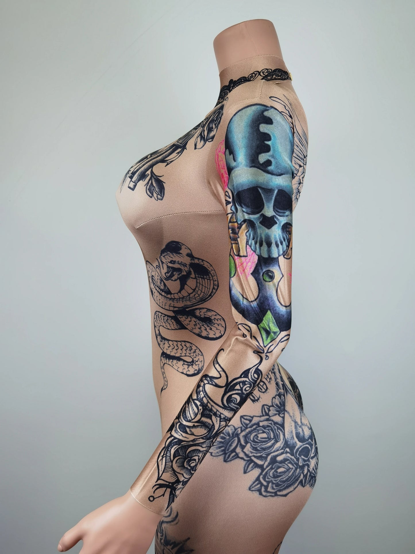 Fashion Women Nude Costume Naked Sexy Jumpsuit Nightclub Party Prom Club Bodysuit Stage Wear Dancer Singer Performance Clothing Badiee Stylez