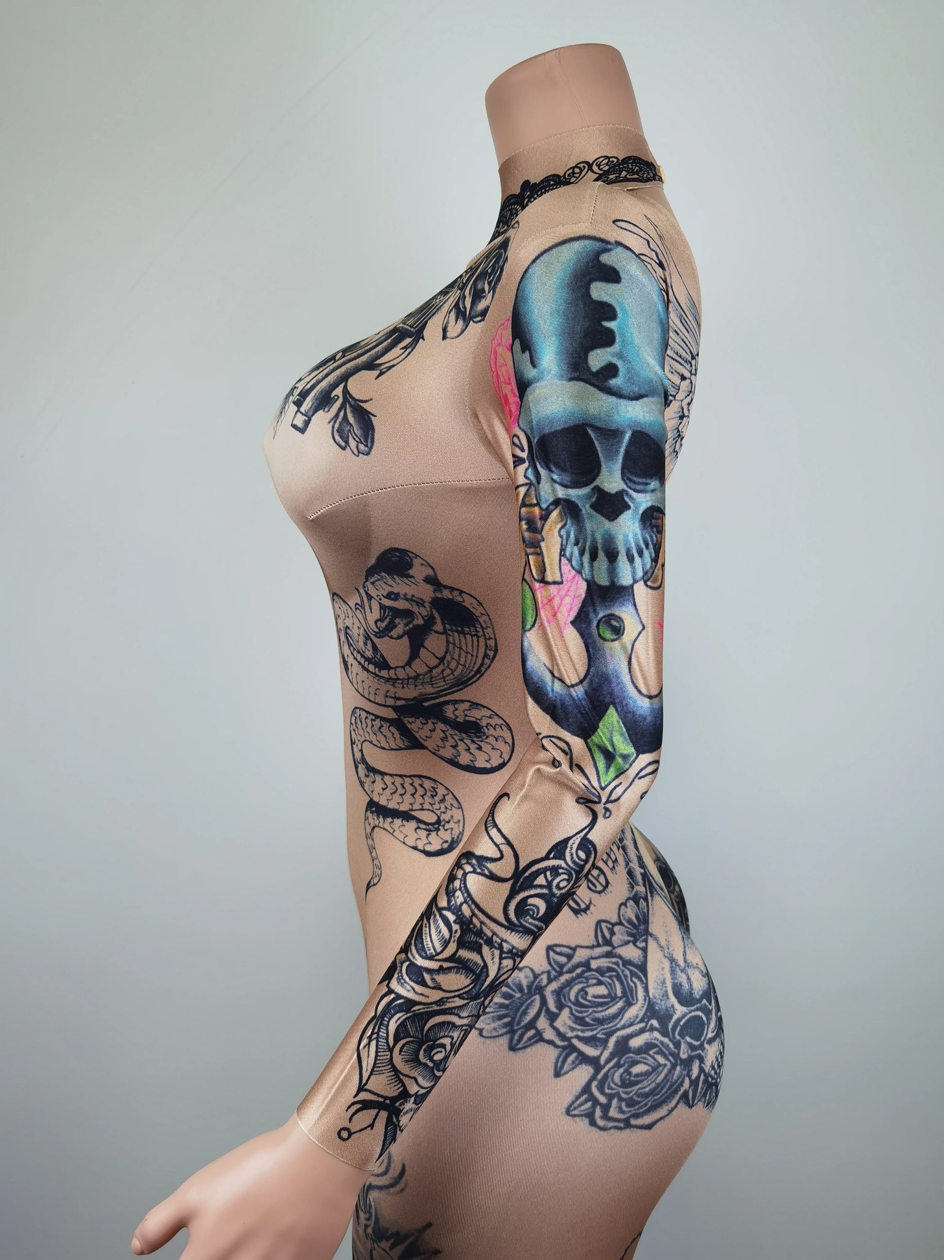 Fashion Women Nude Costume Naked Sexy Jumpsuit Nightclub Party Prom Club Bodysuit Stage Wear Dancer Singer Performance Clothing Badiee Stylez