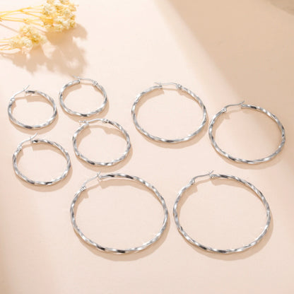 Cazador Geometric Twisted Hoops Earrings Women Real Gold Plated Stainless Steel Earrings Trend 2025 Jewelry Party Birthday Gift Badiee Stylez