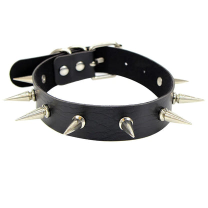 Harajuku Punk Rock Gothic Choker Necklace Women Sexy PU Leather Heart Lock Key Spike Collar Chocker Gothic Cosplay Accessories Badiee Stylez