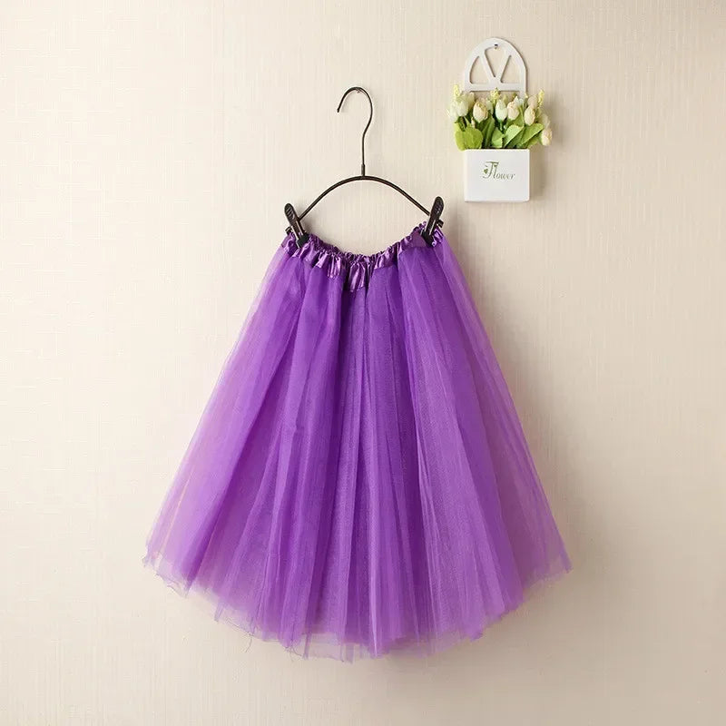 Women Summer Vintage Tulle Skirt Adult Fancy Ballet Dancewear Party Costume Ball Gown Mini Skirt dark purple One Size
