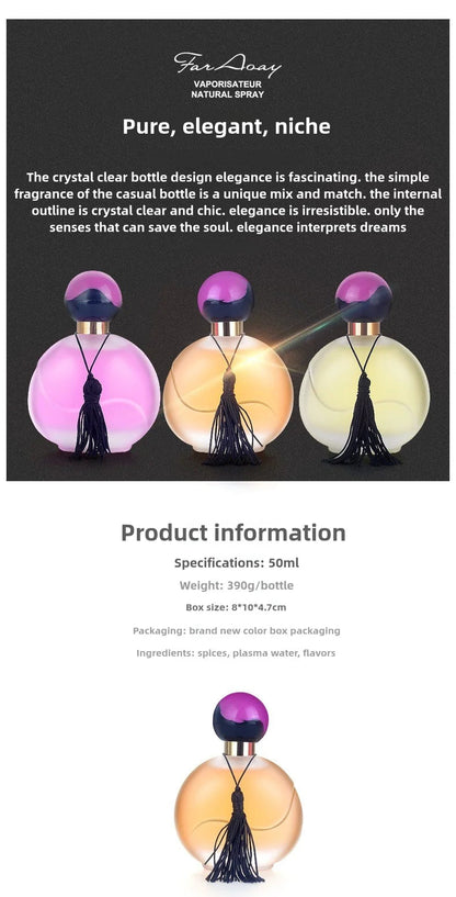 50ml Durable Fresh Citrus Smell Perfume for Ladies High-end Fragrance Long Lasting Light  Orange Flavor Badiee Stylez