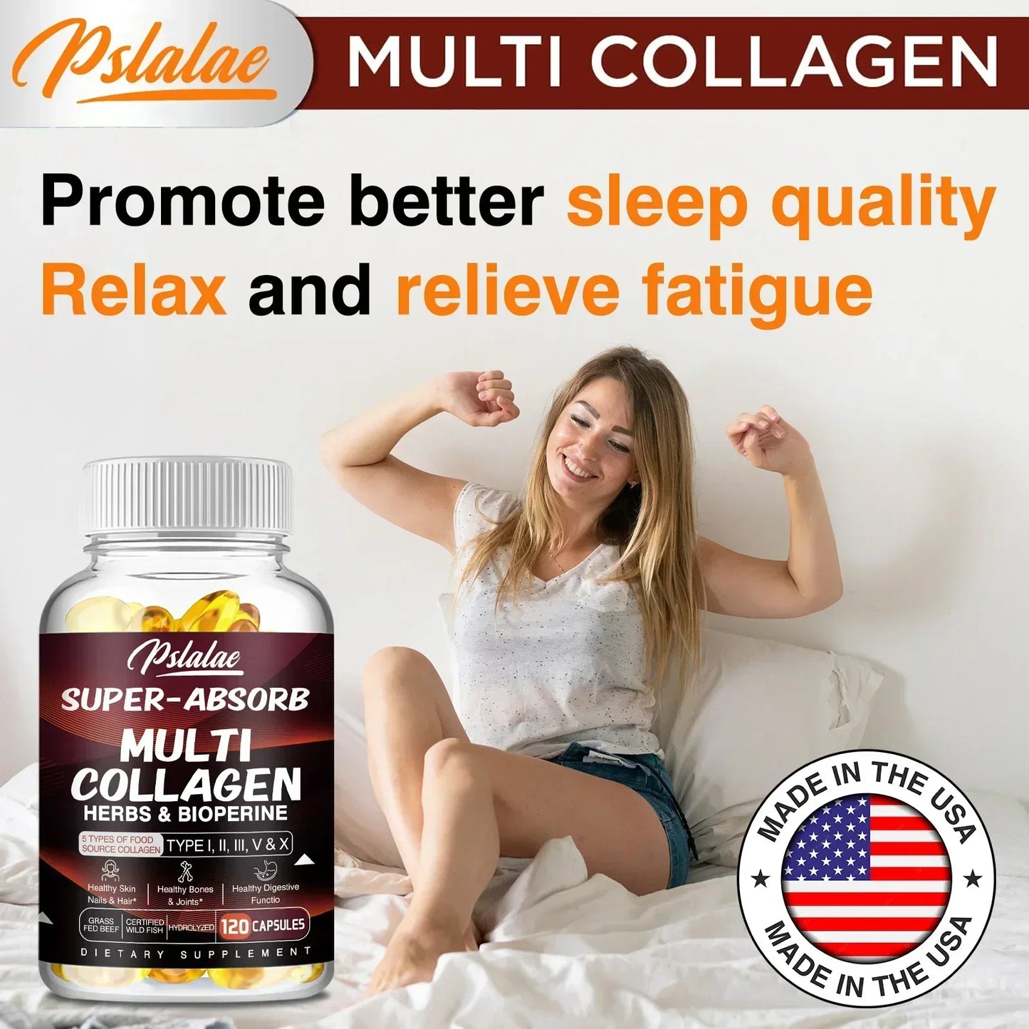 Multi Collagen Capsules - for Skin, Hair, Nails & Bone Health, Supports Joint, Digestive and Immune System Health