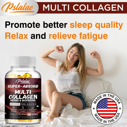 Multi Collagen Capsules - for Skin, Hair, Nails & Bone Health, Supports Joint, Digestive and Immune System Health