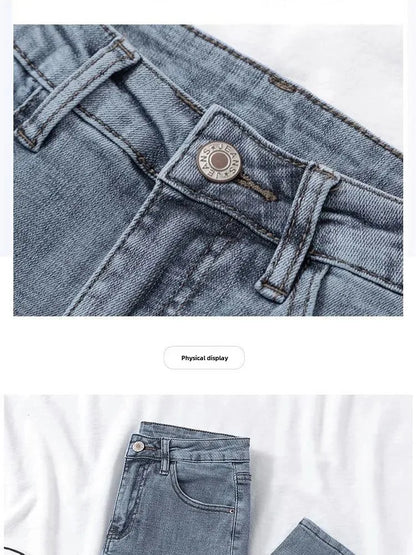 New 2020 Autumn Jeans Women's High-Waisted Slimming Cropped Pants Trendy Student Versatile Straight Legs Smooths Your Silhouette