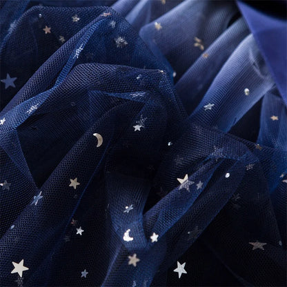 2025 Red Christmas Dress for Baby Girls Winter Long Sleeve Mesh Dresses for 3-8Yrs Kid Star Sequin Birthday Party Princess Dress