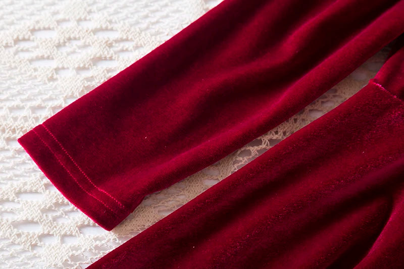 2025 Red Christmas Dress for Baby Girls Winter Long Sleeve Mesh Dresses for 3-8Yrs Kid Star Sequin Birthday Party Princess Dress