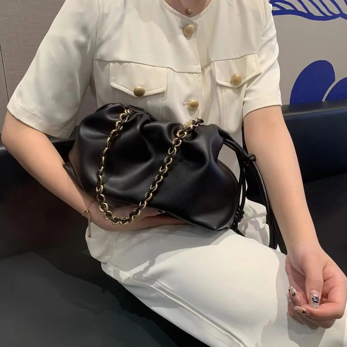 Brand Design Fashion High-grade Texture Leather Cloud Bag Luxury Ladies High Quality Cowhide Shoulder Crossbody Bags For Women