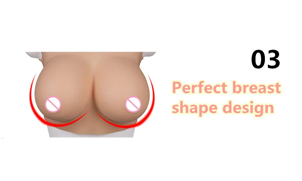 WANTES Crossdress for Men Beginner Fake Silicone Breast Forms Huge Boob A/B/C/D/E/G/H Cup Transgender Drag Queen Shemale Cosplay