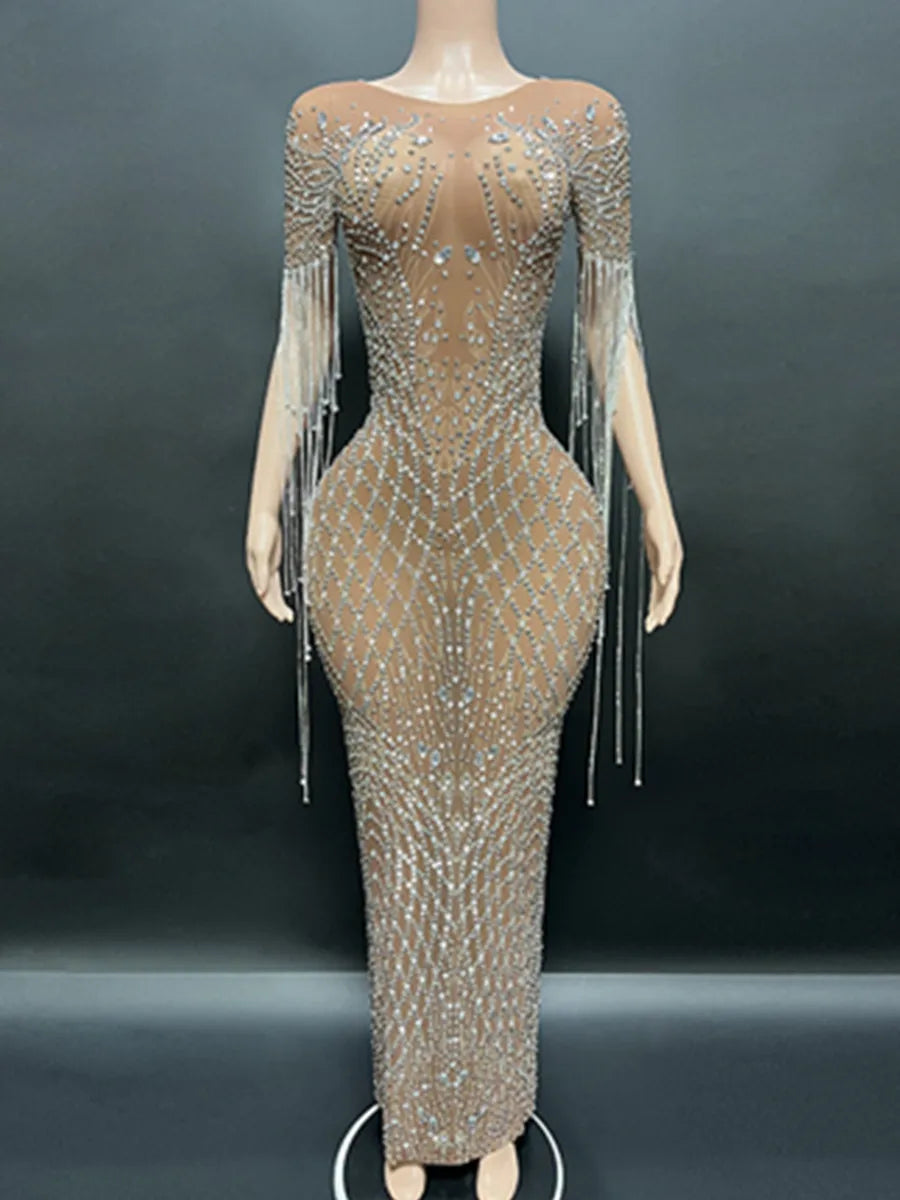 Luxury Crystal Mermaid Evening Gown for Women Sexy Long Ball Dress Wedding Party Ladies Birthday Photoshoot Elegant Eveningwear