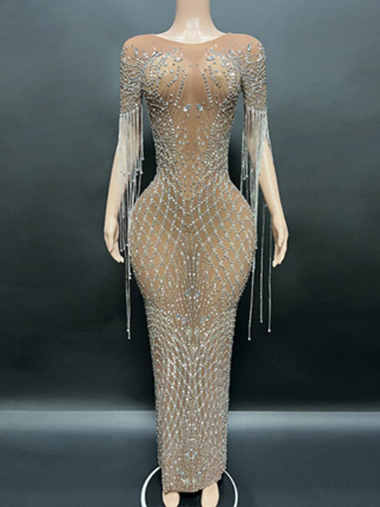 Luxury Crystal Mermaid Evening Gown for Women Sexy Long Ball Dress Wedding Party Ladies Birthday Photoshoot Elegant Eveningwear