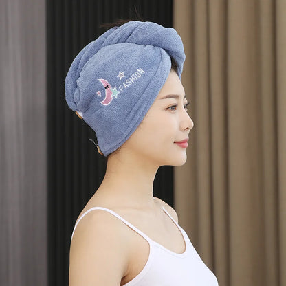 1pc Quickly Dry Hair Hat Super Absorbent Soft Bathroom Women Head Towels Girls Cute Hair Towel Hair Dry Wrap Bonnets Badiee Stylez
