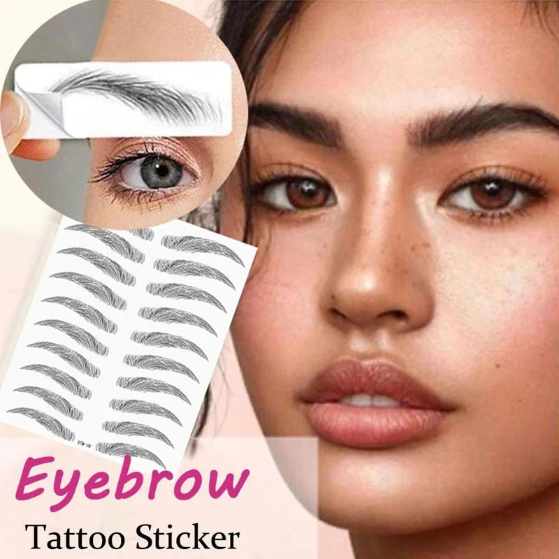 4D Hair-Like Eyebrow Stickers Waterproof Eyebrow Tattoo Water Transfer Eye Brow Enhancer Long Lasting Korean Cosmetics