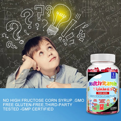 Kids Multivitamin Gummies - 16 Essential Vitamins and Minerals - Supports Healthy Growth & Development