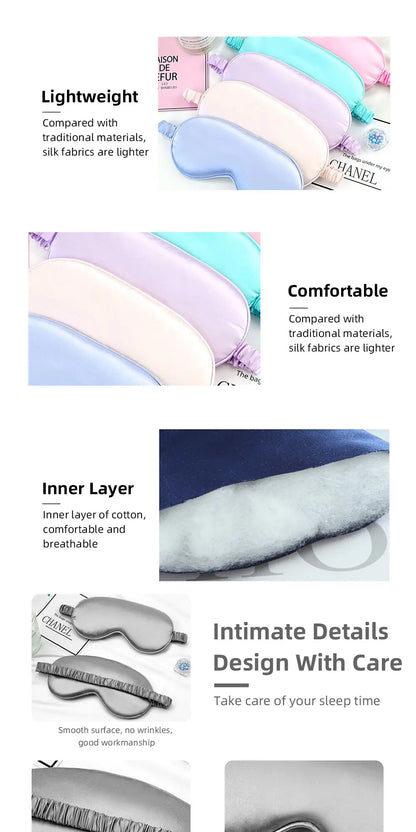Imitated Silk Eye Patch Shading Sleep Eye Mask Eyepatch Travel Relax Cover Eyeshade Health Sleeping Shield Soft Eye Care Tools Badiee Stylez