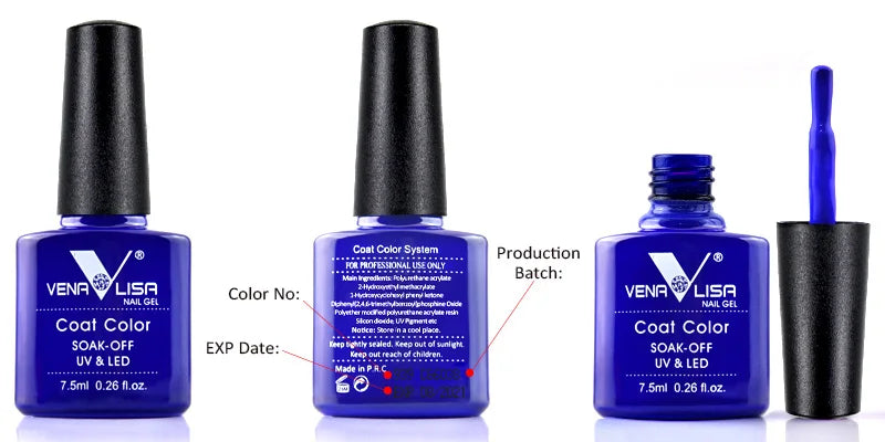 VENALISA Nail Gel Polish 7.5ml Super Glossy Glitter Gellack Great Coverage Soak Off UV LED Semi Permanent Beauty Nail Manicure