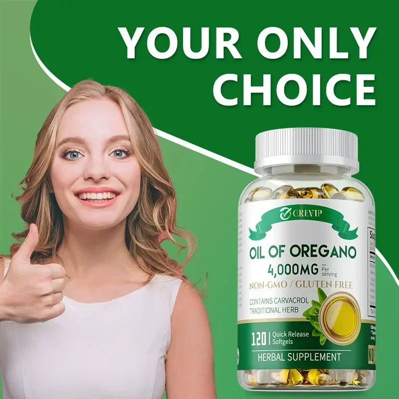 Organic Oregano Oil Capsules - with Black Seed Oil,Promotes Intestinal Digestion, Detoxification, Anti-oxidation