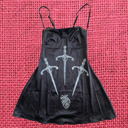 Y2K Dress Frock Hip Hop Grunge Goth Streetwear High street Pleated skirt Kawaii Unique Summer Cool Chic Dark style Jersey dress Hei 4