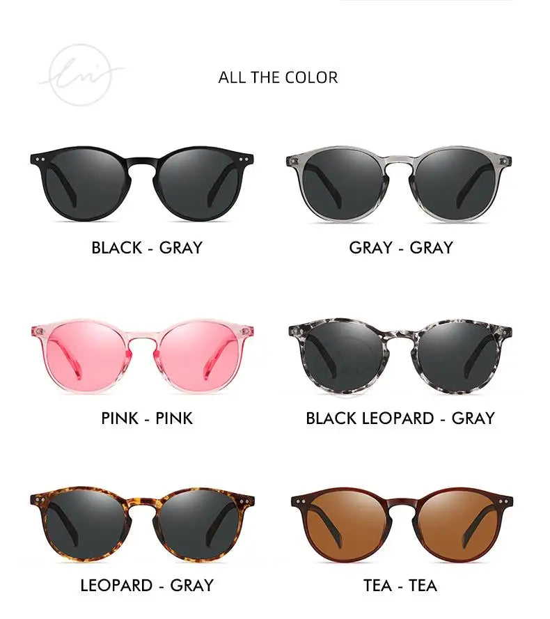 LM Retro Round Sunglasses Women Men Ultralight TR90 Polarized Unisex Driving Shades Vintage Sun Glasses UV400 Gafas De Sol