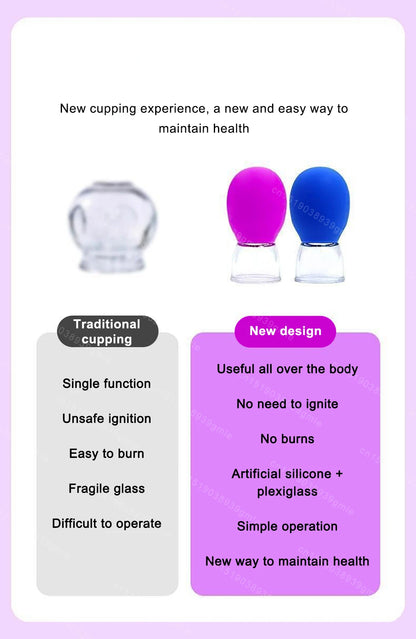 Silicone Face Massager Vacuum Eye Skin Face Lifting Facial Cups Anti Cellulite Jar Anti-Wrinkle Cupping Therapy Beauty Tool
