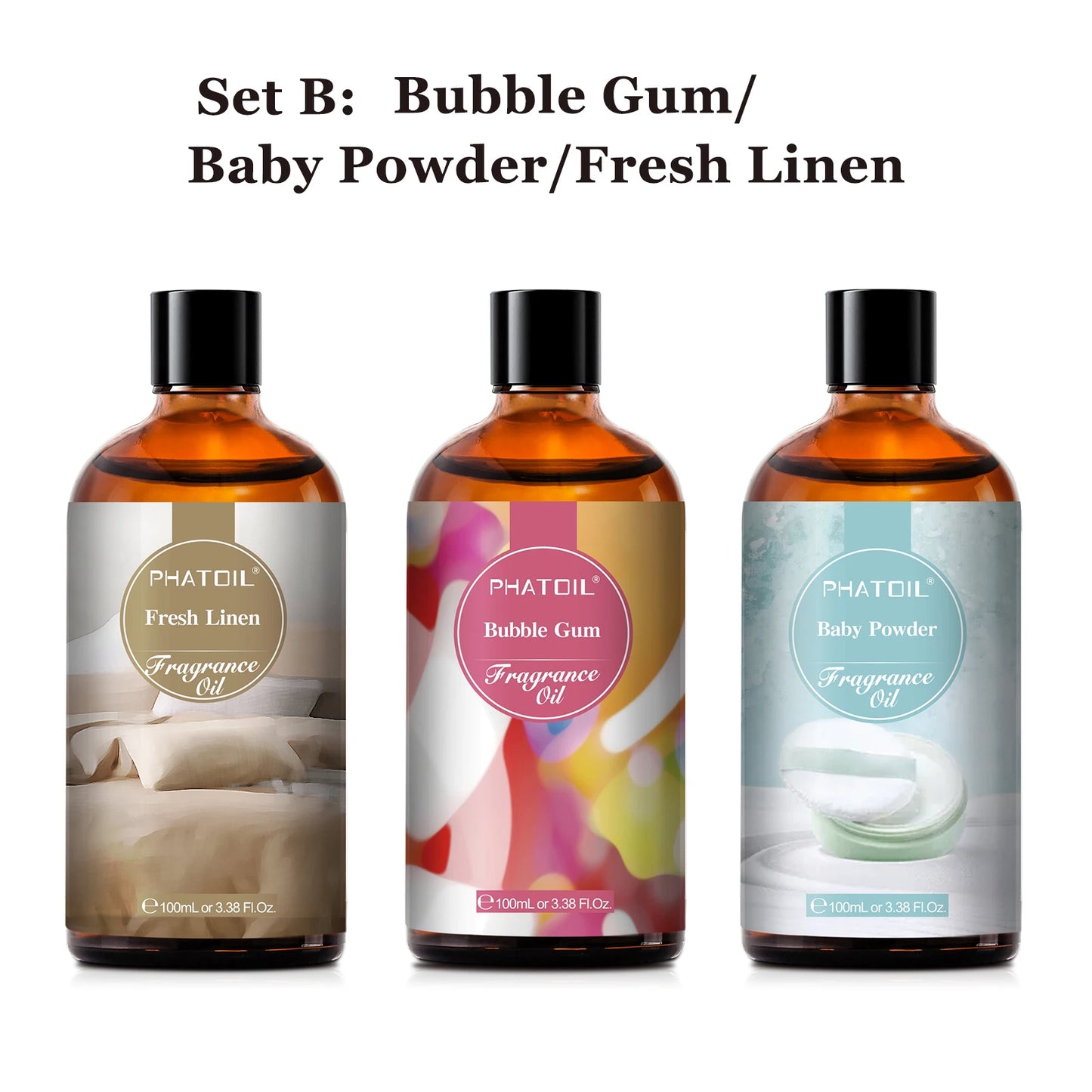 PHATOIL 100ml Fragrance Oil Coconut & Vanilla Bubble Gum Sea Breeze White Musk Aroma Fragrance Oils For Candles Soap Making - Badiee Stylez