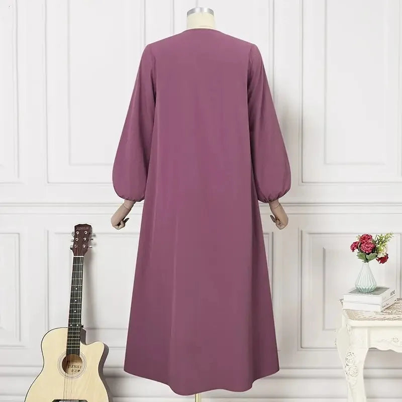 Stylish Casual Robe Bubble Sleeve Dress