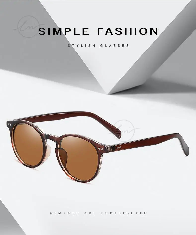 LM Retro Round Sunglasses Women Men Ultralight TR90 Polarized Unisex Driving Shades Vintage Sun Glasses UV400 Gafas De Sol