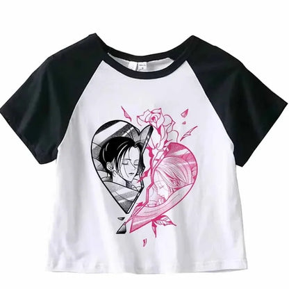 Nana Japanese Short Sleeves Anime Summer Crop Top T Shirt Casual Harajuku T Shirt Top Women Heart Graphic Tees Anime T-shirt 4