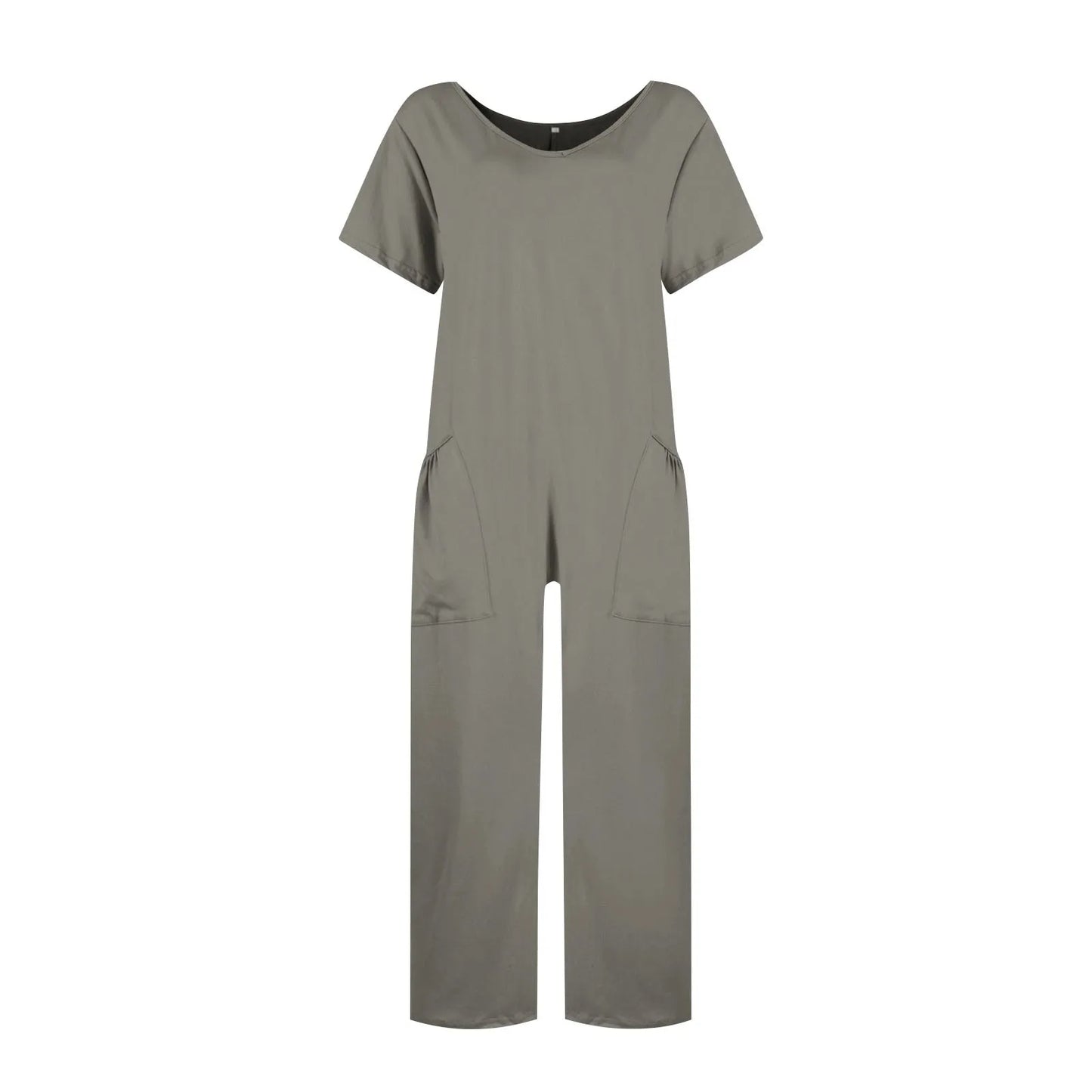 jumpsuit women Fashion Casual Short Sleeve Jumpsuits Loose and comfortable Pullover bodysuit With Pockets trend monos largos Badiee Stylez