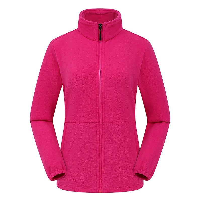JNLN Winter Polar Fleece Jackets Women Windproof Thermal Soft Shell Jacket Outdoor Hiking Camping Skiing Climbing Warm Coat
