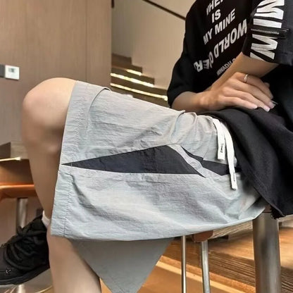 Large Size Loose Casual Thin Shorts High Waist Drawstring Wide Leg Shorts Summer Beach Knee Length Pants Men Badiee Stylez