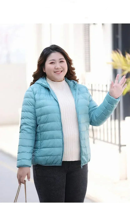 2024 Hooded Jackets Autumn Plus Size 7xl 6xl 5xl Fall Women's Lightweight Water-Resistant Packable Winter Warm Female Down Coats