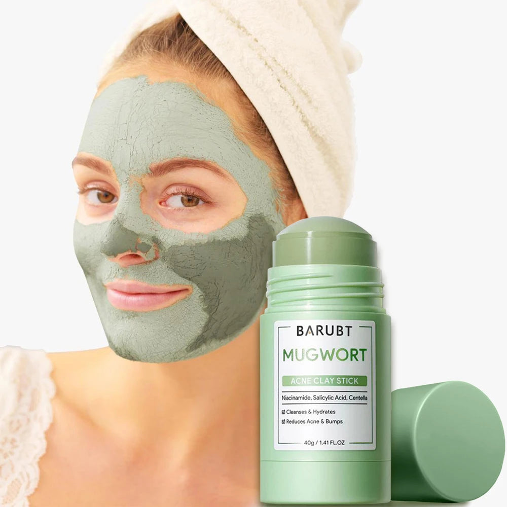 Face Clean Mask Remove Blackhead Mugwort Solid Mask Clean Pores Stick Facial Blemish Black Dots Shrink Pores Skin Care Cosmetics 1Pcs-MUGWORT