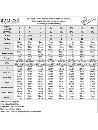 2025 ZANZEA Fashion Autumn Long Shirt Pant Suits Women Outfts 2 Piece Sets Long Sleeve Printed Tops Trousers Casual Tracksuits Badiee Stylez