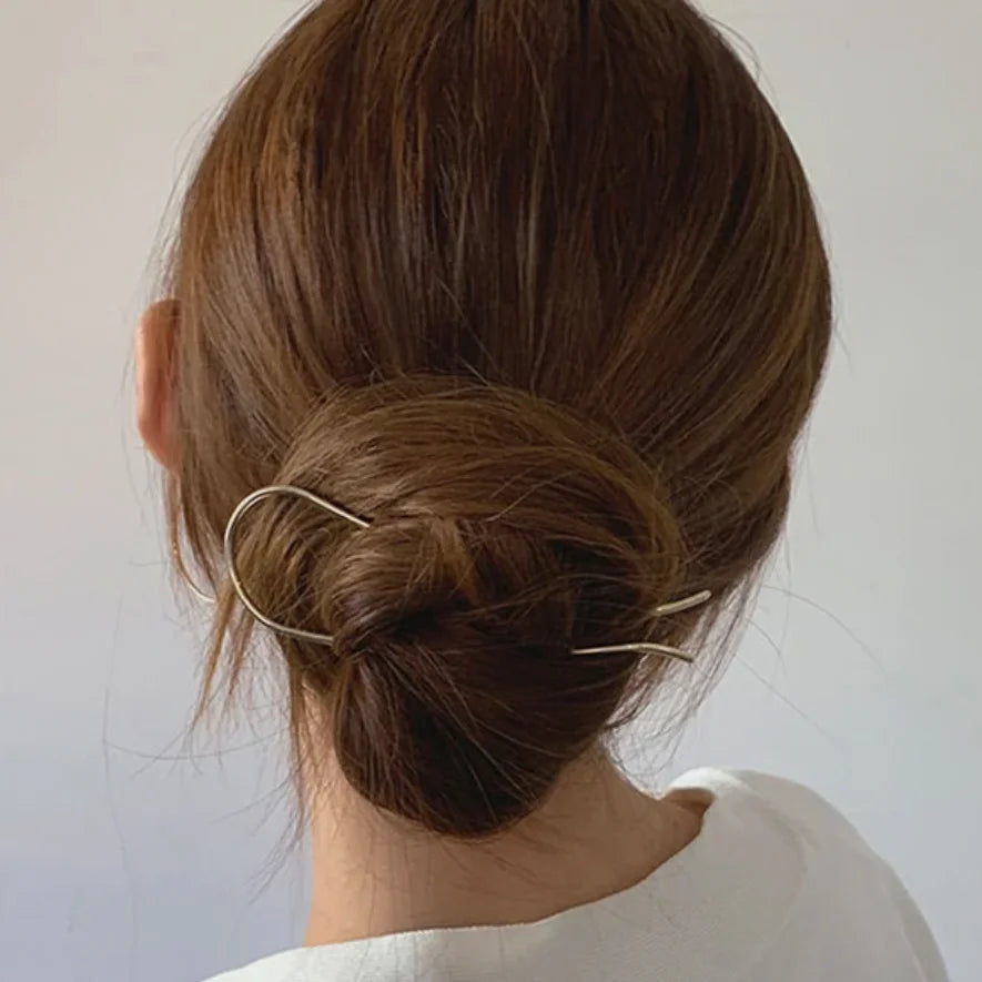 2Pcs French Pins Hair Pins 5.5 Inch Metal U-Shaped Hair Clip Hair Vintage French Twist Hair Pin for Women Girls Hairstyle Gifts Badiee Stylez