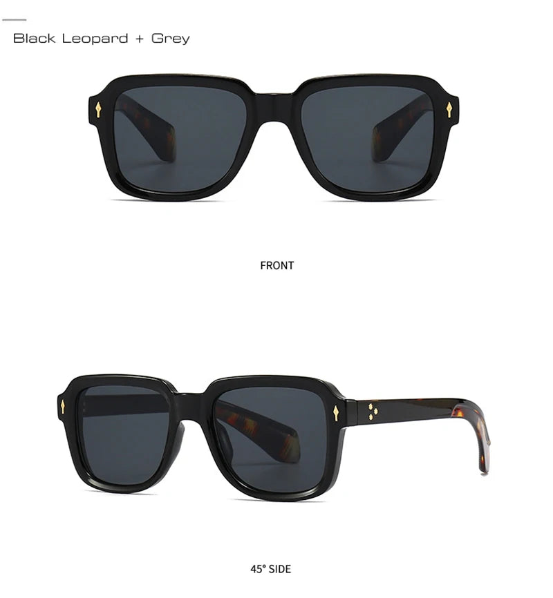 SHAUNA Fashion Sunglasses Women Square Gradient Shades UV400 Retro Rivets Men Sun Glasses