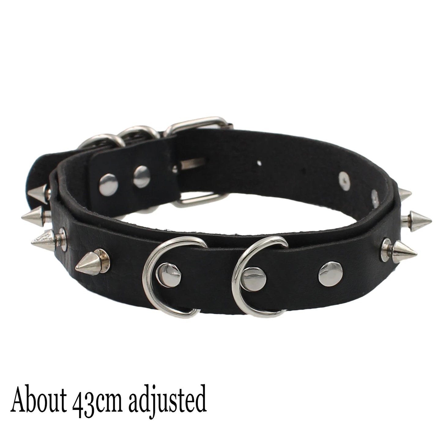 Woman Black Punk Choker Collar Necklace Sexy PU Leather Heart Lock Key Spike Chocker Gothic Cosplay Accessories Party Jewelry Rivet Dots