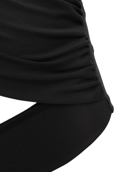 Europe and the United States solid color hanging neck small tube top hollowed out umbilical slim hot girl suspender vest