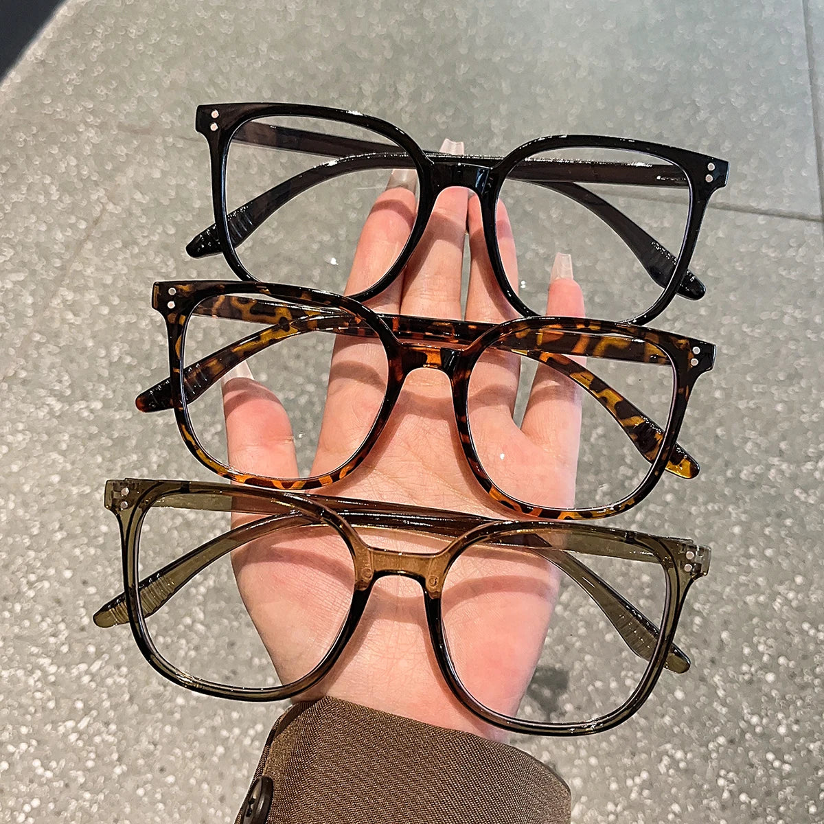 1Pc/3Pcs/4Pcs/6Pcs European and American Classic Popular Square Frame Glasses Set Men's and Women's Fashion Glasses Badiee Stylez