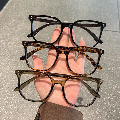 1Pc/3Pcs/4Pcs/6Pcs European and American Classic Popular Square Frame Glasses Set Men's and Women's Fashion Glasses Badiee Stylez