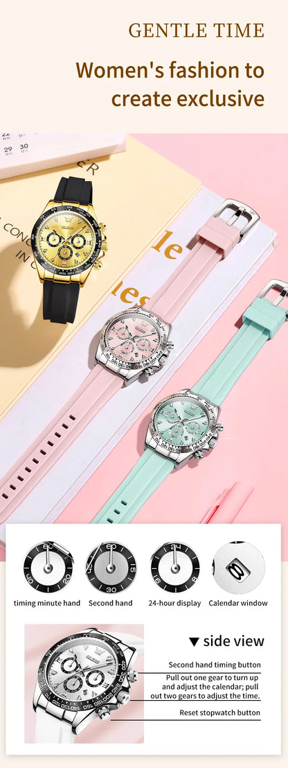 OLEVS 5618 Woman Watch Fashion Original Quartz Watch Waterproof Luminous Chronograph Date Sports Watches For Woman With Box