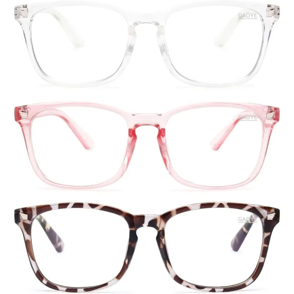 Stylish Blue Light Glasses for Woman - Computer Glasses 99% Blue Light Blocking - Lightweight TR90 Frames - 3 pack Badiee Stylez