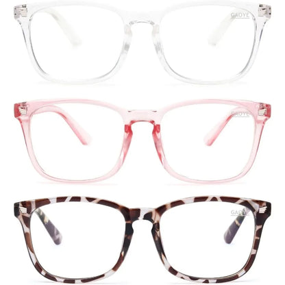 Stylish Blue Light Glasses for Woman - Computer Glasses 99% Blue Light Blocking - Lightweight TR90 Frames - 3 pack Badiee Stylez