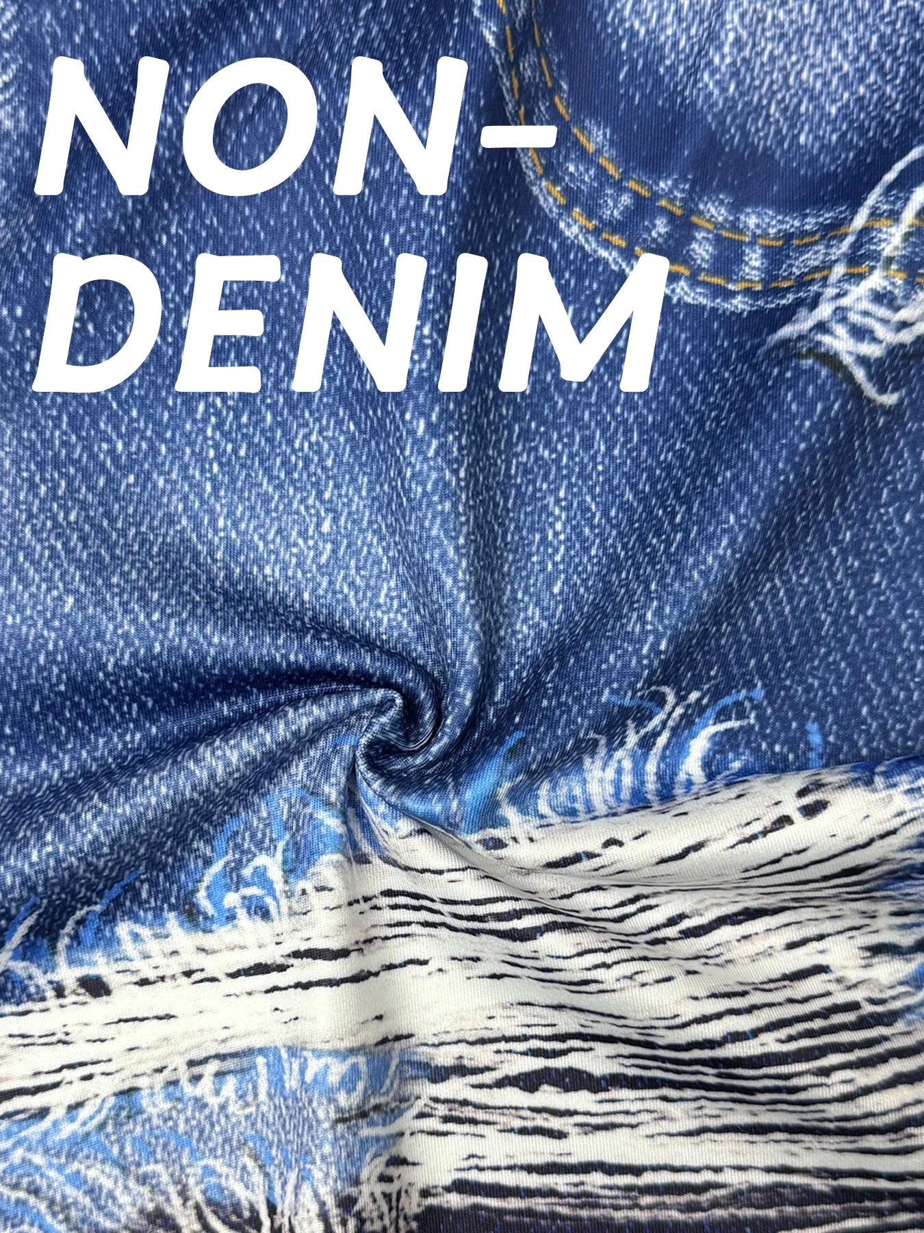 Plus Size Women's Denim-Look Printed Shorts Trendy Ripped Effect Comfortable Tight Fit Casual Chic Summer Hot Pants