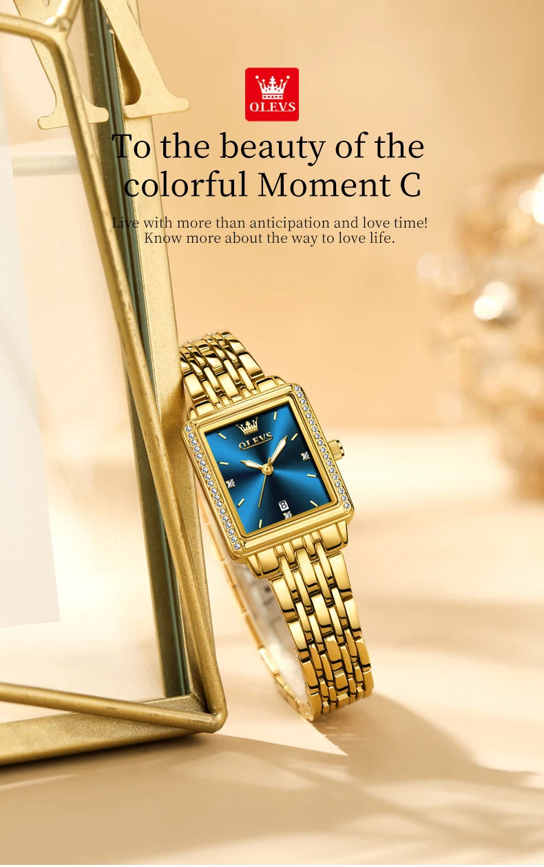OLEVS 9995 Women's Watch Luxury Elegant Quartz Ladies Wristwatch Top Brand Waterproof Luminous Date Original Watch For Women