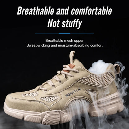Breathable Safety Shoes Men Work Sneakers Indestructible Safety Boots Women Anti-smash Shoe Steel Toe Shoes Outdoor Sport Style - Badiee Stylez