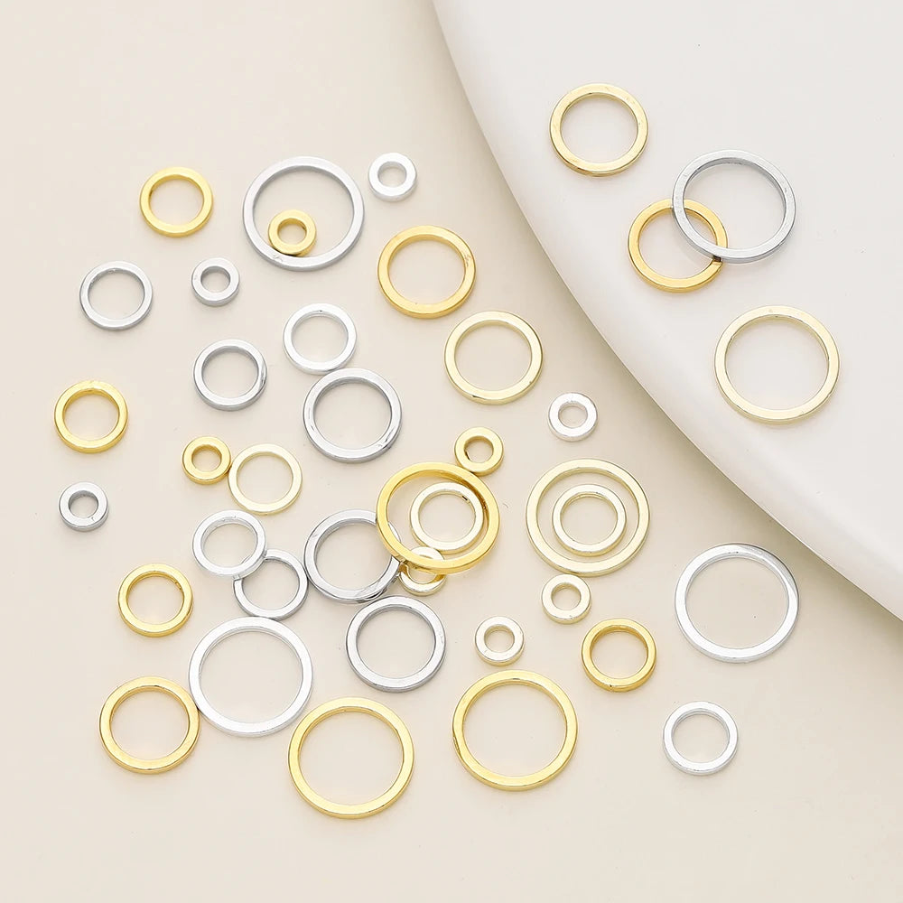 10/20Pcs/Pack 14K/18K Gold Color Plated Close Jump Rings Split Rings Connector for Jewelry Necklace Making Accessories